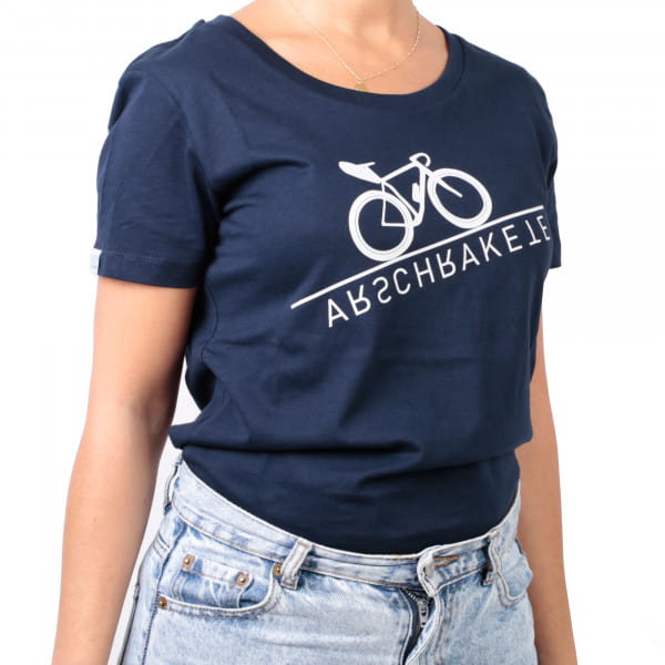 Enjoyyourbike Arschrakete Freizeitshirt aus Bio-Baumwolle - Dunkelblau, Frauen