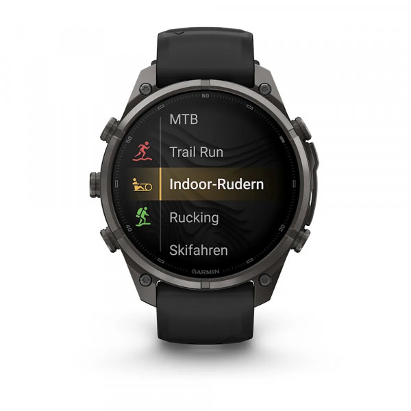 Garmin fēnix 9 Pro – inReach 47 mm Carbongrau DLC-Titan / Schwarz-Kieselgrau