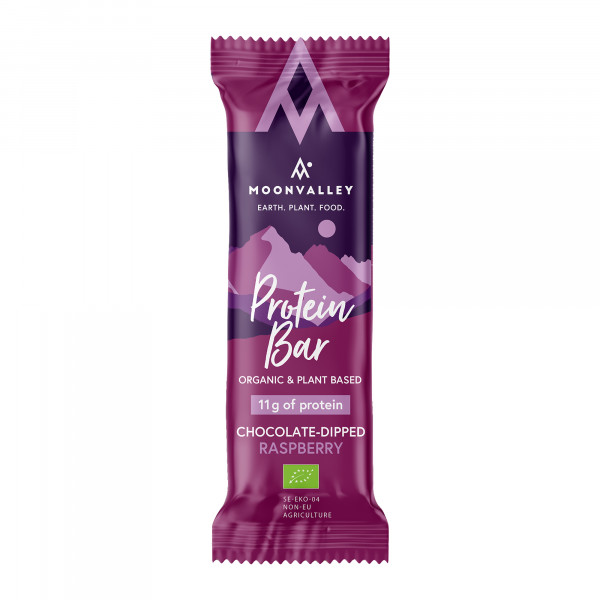 Moonvalley Organic Protein Bar - Bio-Proteinriegel Chocolate-Dipped Raspberry (18 x 60 g)