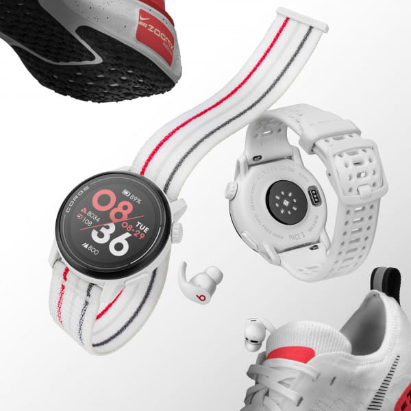 COROS PACE 3 GPS-Sportuhr Weiß mit Nylon-Armband