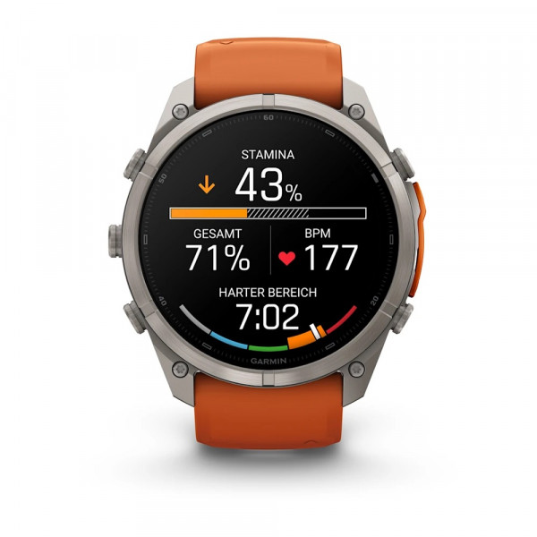 Garmin fēnix 9 Pro – inReach 51 mm Titan / Autumn Orange-Spark Orange