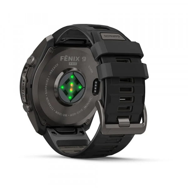 Garmin fēnix 9 Pro – inReach 51 mm Carbongrau DLC-Titan / Schwarz-Kieselgrau