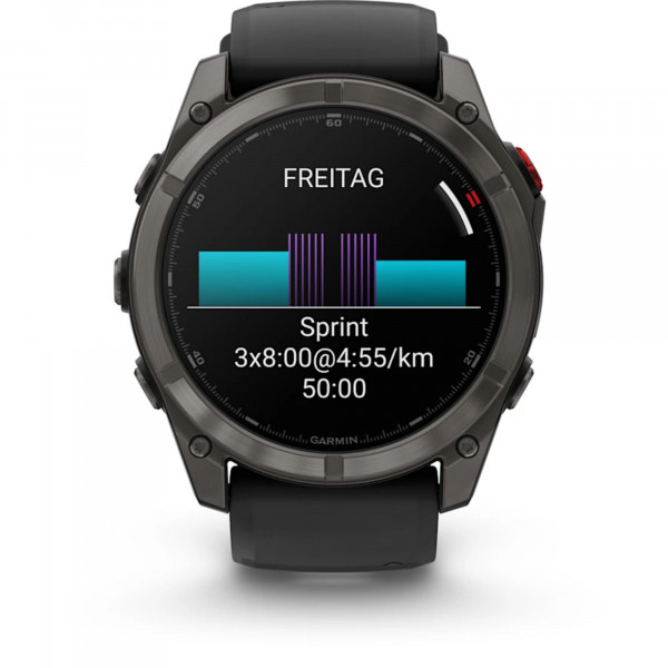 Garmin Fenix 8 Pro AMOLED Schwarz/Titan Carbongrau DLC Titan - 51 mm
