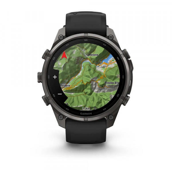 Garmin fēnix 9 Pro – inReach 47 mm Carbongrau DLC-Titan / Schwarz-Kieselgrau