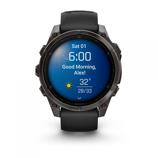 Garmin Fenix 8 AMOLED Titan DLC Schwarz/Carbongrau 47 mm