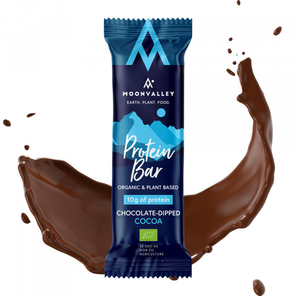 Moonvalley Organic Protein Bar - Bio-Proteinriegel Chocolate-Dipped Cocoa (18 x 60 g)