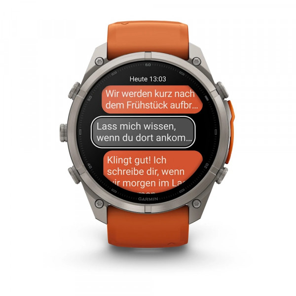 Garmin fēnix 9 Pro – inReach 51 mm Titan / Autumn Orange-Spark Orange