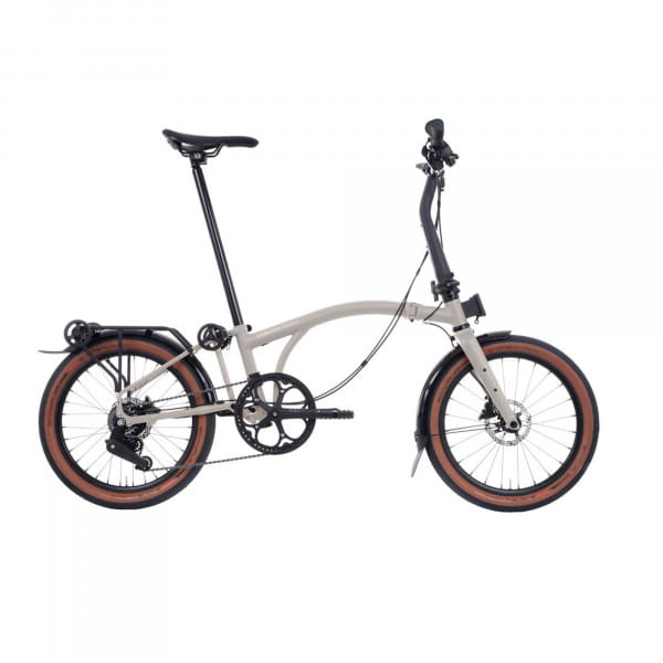 Brompton G Line mit Schutzblechen und Rack - Traildust White Gr. M
