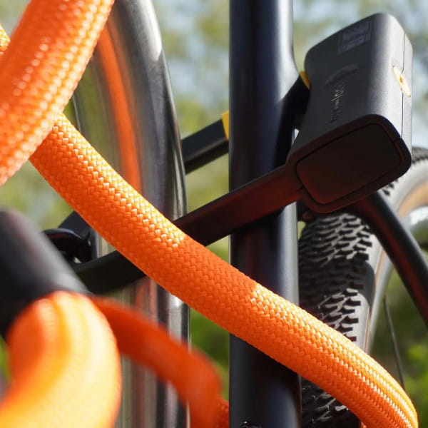 Tex-lock eyelet inkl. D-lock Fahrradschloss - Acid Orange