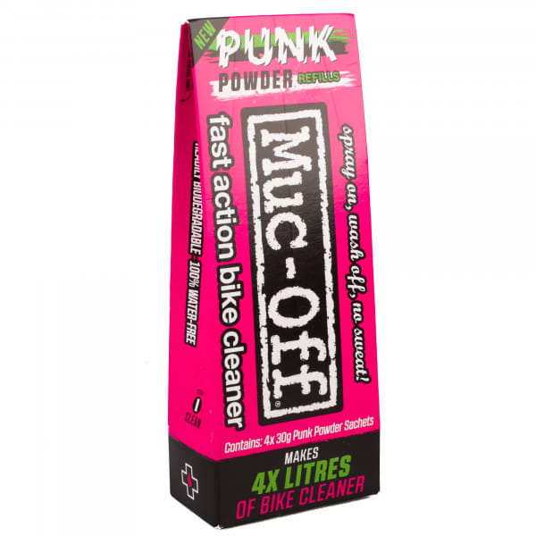 Muc Off Punk Powder plastikfreies Fahrradreiniger-Pulver (4er-Set) 120 g