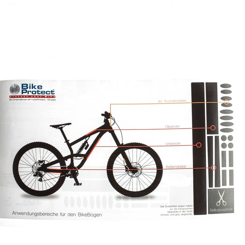 Enjoyyourbike BikeProtect Bike-Bogen Race Lackschutzfolie - Transparent,  glänzend, Rahmenschutz, Fahrradtransport, Zubehör
