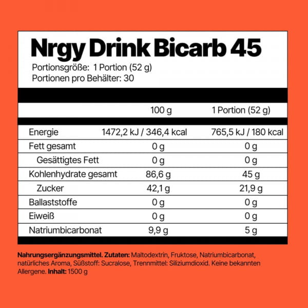 4ENDURANCE Nrgy Drink Bicarb 45 Getränkepulver Lemon 1200 g
