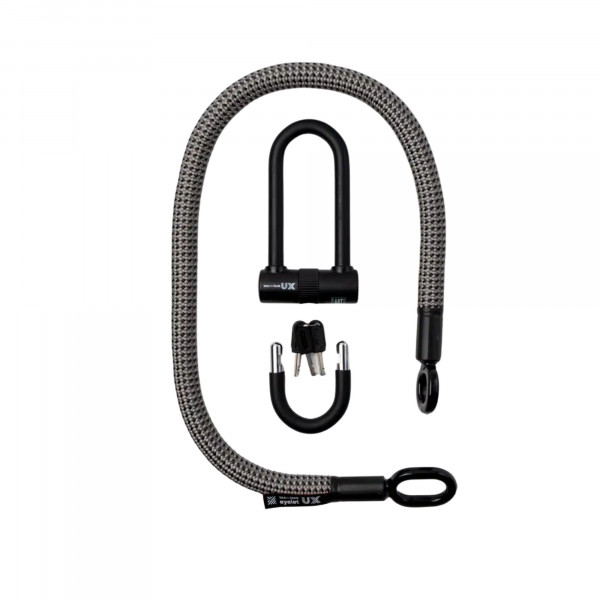 tex-lock eyelet inkl. U/X-lock Fahrradschloss - Electric Grey