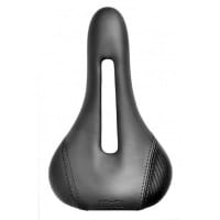Mcfk gepolsterter Sattel aus Leder mit Aussparung - Schwarz, Breite 135 mm