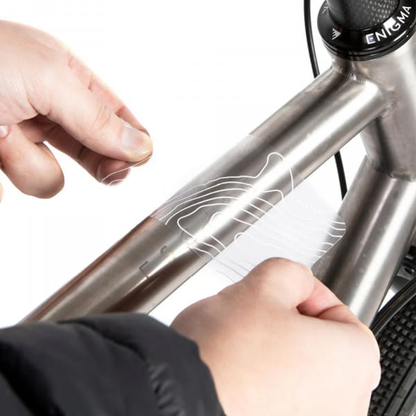 Restrap Bicycle Protection Kit Schutzaufkleber gegen Kratzer am Rahmen - Transparent / Weiß