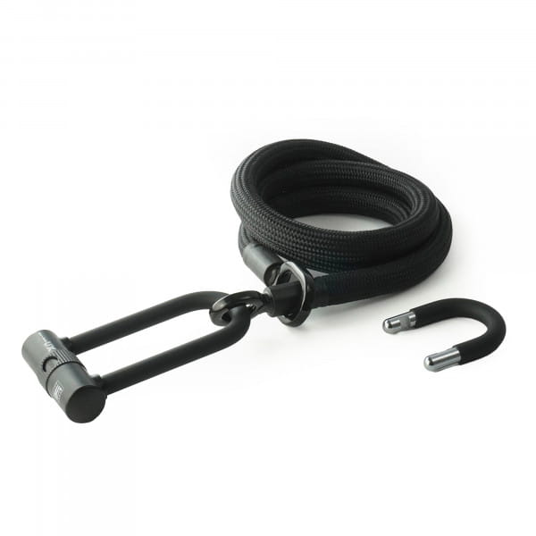 tex-lock eyelet inkl. U/X-lock Fahrradschloss - Onyx Black